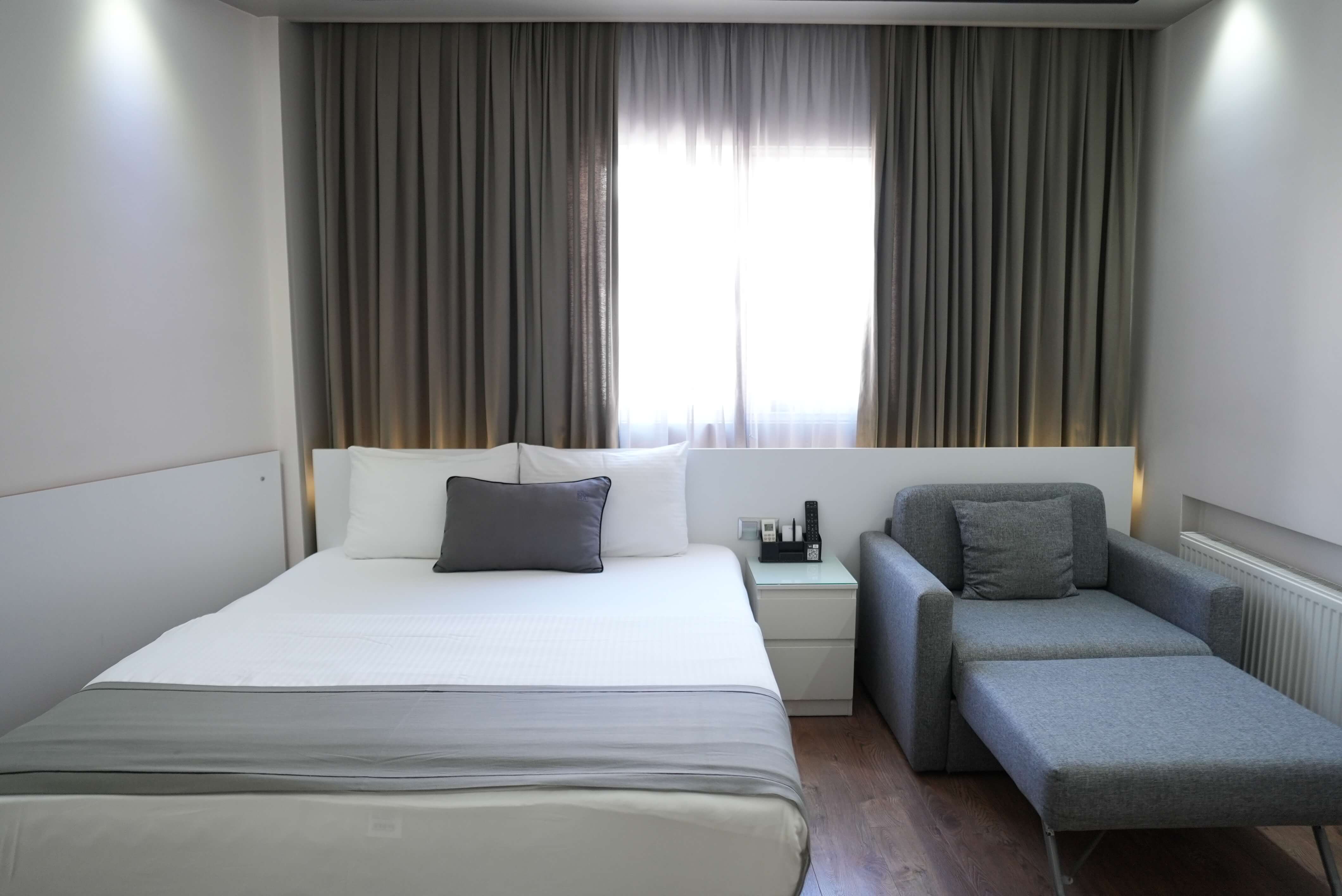 Family room: the sofa opened into a single bed, making three sleeping places